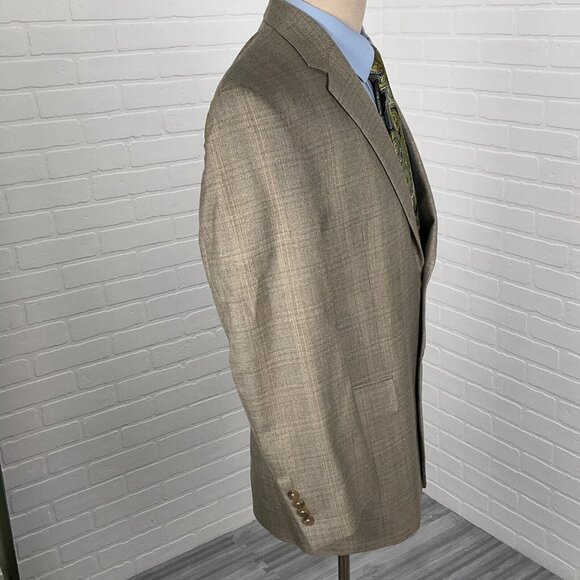 Jos A Bank Blazer Men 41R Green Plaid Gordon Signature Wool Silk Jacket Classic - Picture 5 of 14